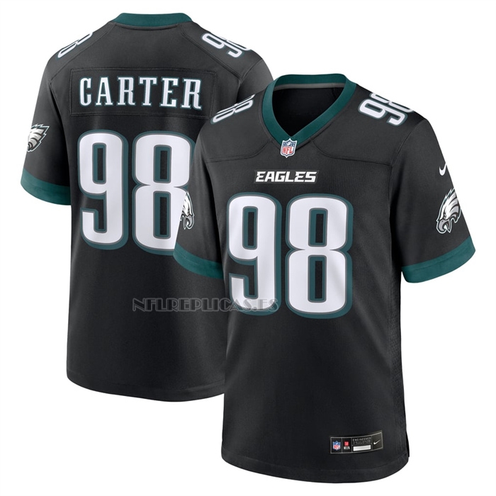 Camiseta NFL Game Philadelphia Eagles Jalen Carter Jugador Alterno Negro